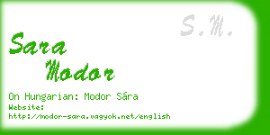 sara modor business card
